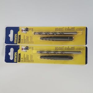 Irwin Hanson 53705 19/64" EX-5 Spiral Screw Extractor and Drill Set 2 packs